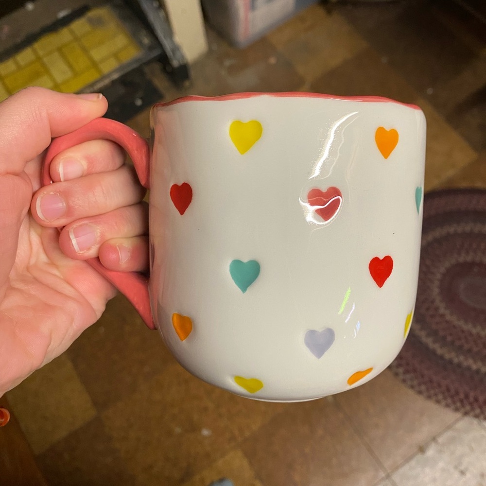 Cute Valentine’s Day mug with hearts